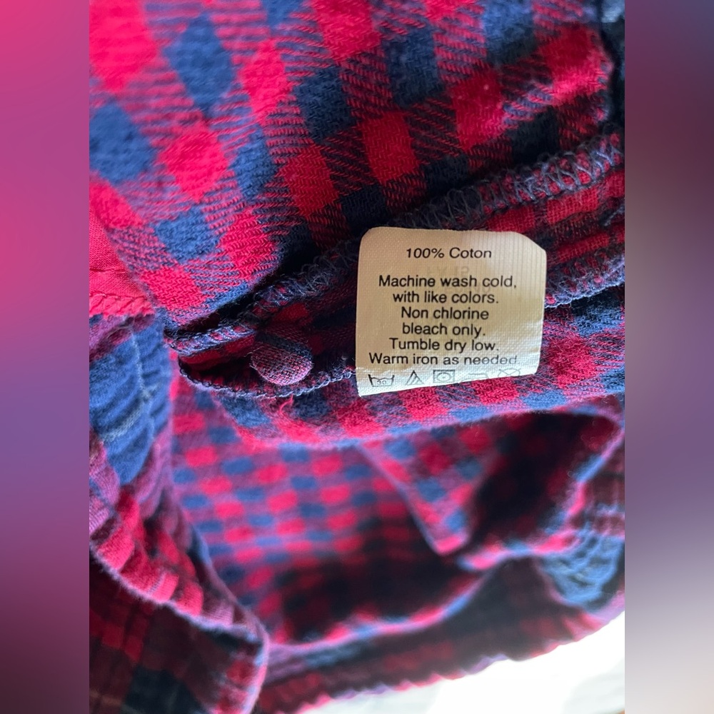 Madewell Edina Red and Blue Plaid Flannel Mini Dress - Picture 9 of 10